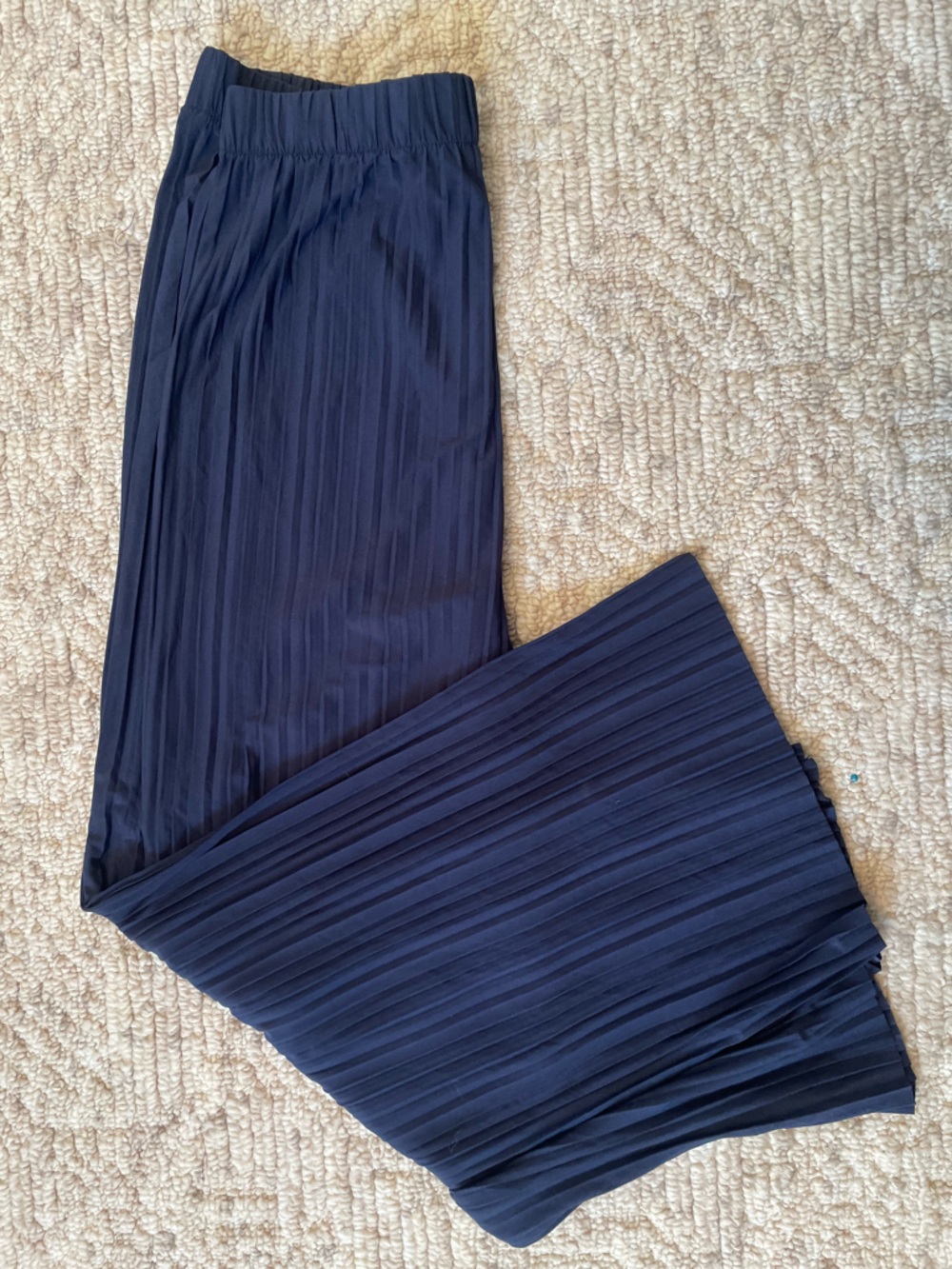 By Johnny Deep Navy Pleated Wide-Leg Pants